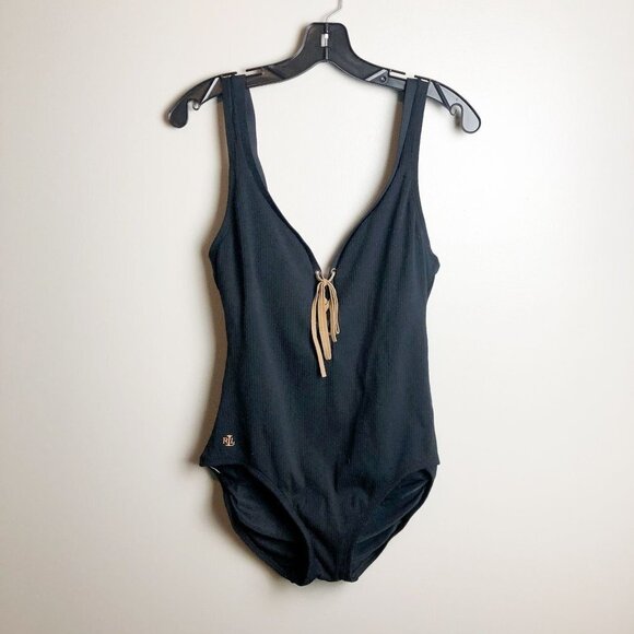 Vintage Lauren Ralph Lauren Lace Up Swimsuit - Picture 1 of 8
